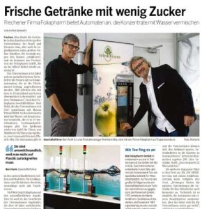 Presse Führungskräfte von trinkForm® zeigen den innovativen Getränkeautomaten, Artikel aus Kölner Stadt-Anzeiger / Kölnische Rundschau