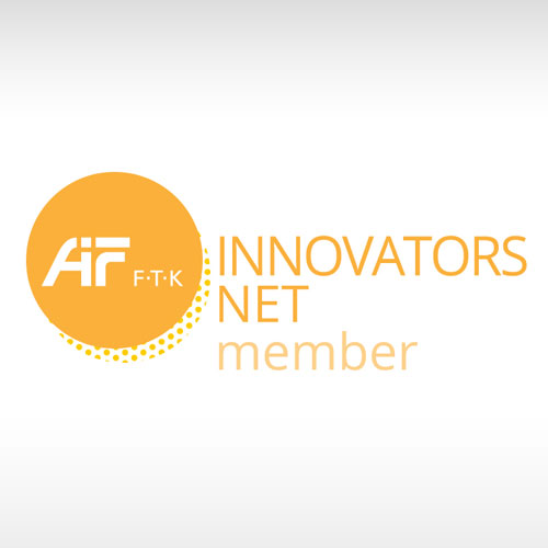 Logo von InnovatorsNet, kennzeichnet trinkForm® als Mitglied des Innovationsnetzwerks der AiF FTK